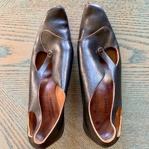 Cydwoq Women's Vintage Black Heels Leather Size 38